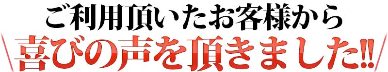 実際にご利用頂いたお客様の声(一部)