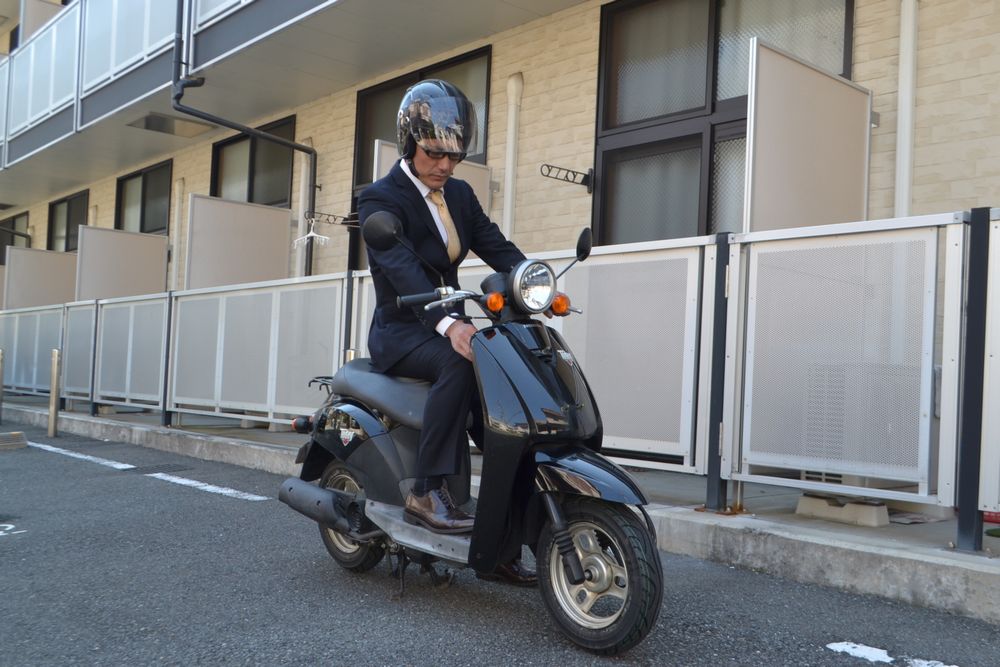 出張先の宿泊場所からバイクで通勤